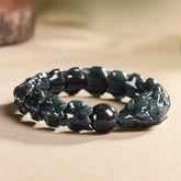 Natural Burmese Black Chicken Jade Dragon Bone Bracelet for Men jade BMjade