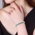 Handwoven Natural Blue Jadeite Peace Buckle Bracelet for Women jade BMjade