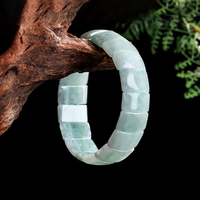 Natural Burmese Jade Fortune Plaque Bracelet for Women jade BMjade