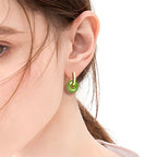 Real Burmese Green Jade Donut Drop Earrings – Natural Jade Jewelry jade BMjade