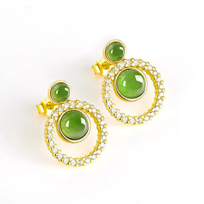 Women’s S925 Burmese Jade Stud Earrings – Natural Jade Jewelry jade BMjade