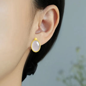 Real Hetian Jade Smoky Purple Huggie Earrings – S925 Silver Jewelry jade BMjade