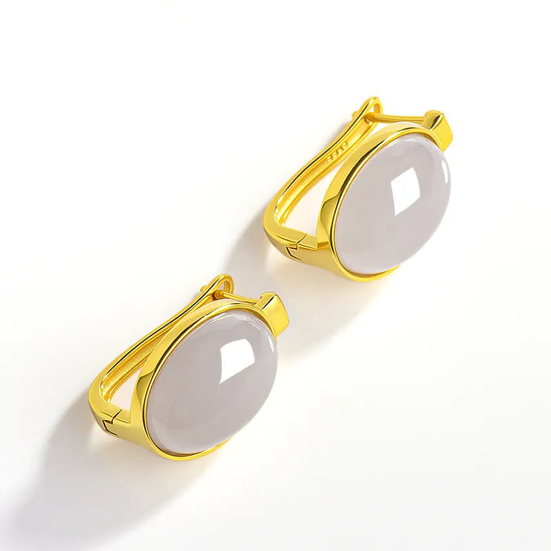 Real Hetian Jade Smoky Purple Huggie Earrings – S925 Silver Jewelry jade BMjade