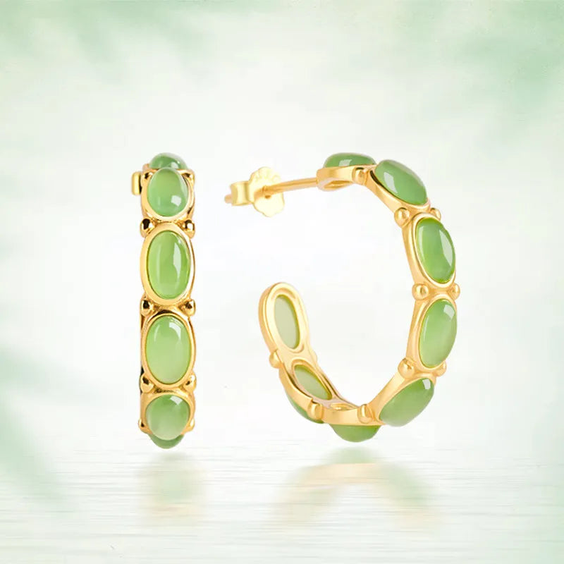 Real Burmese Jade Bead Drop Earrings – Natural Jade Jewelry jade BMjade