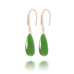 Natural Burmese Jadeite Teardrop Drop Earrings – Real Jade Jewelry BMjade