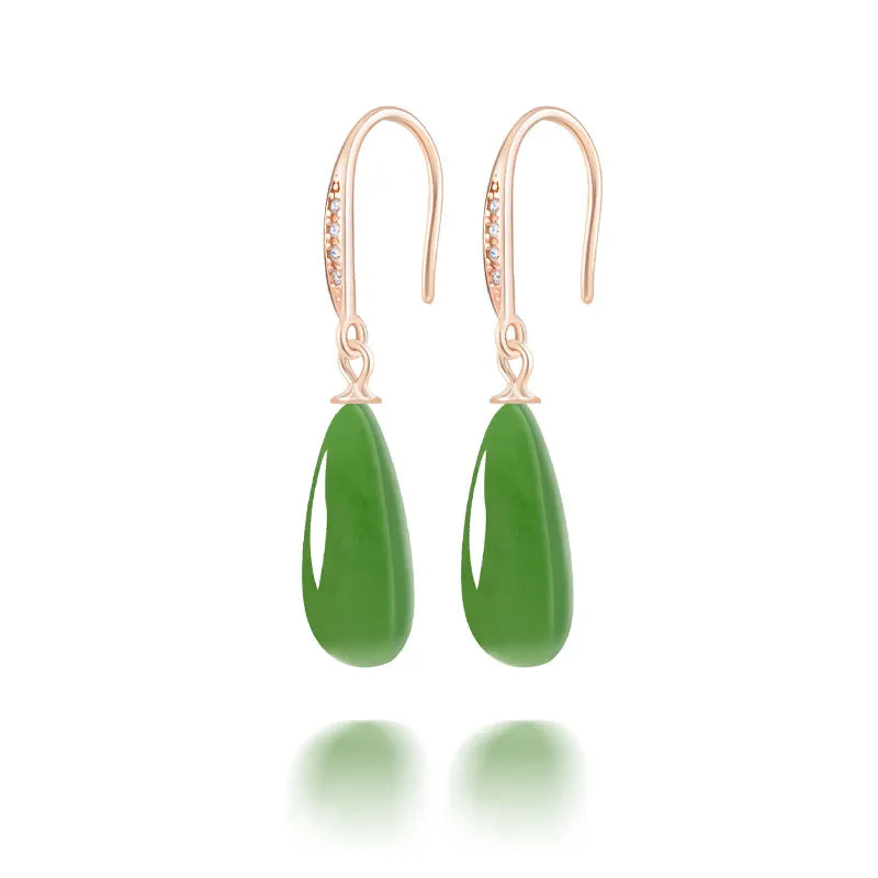 Natural Burmese Jadeite Teardrop Drop Earrings – Real Jade Jewelry BMjade
