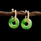 Real Burmese Green Jade Donut Drop Earrings – Natural Jade Jewelry jade BMjade