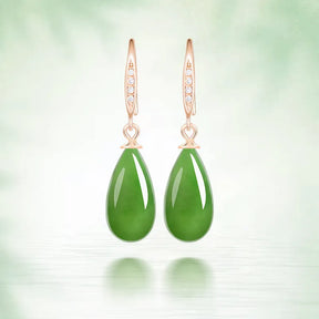 Natural Burmese Jadeite Teardrop Drop Earrings – Real Jade Jewelry BMjade