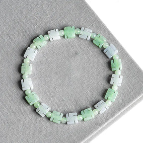 Natural Burmese Jade ‘Swastika’ Good Fortune Bracelet for Women jade BMjade