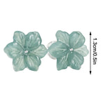 Jadeite Orchid Stud Earrings – Natural Blue Jade Flower Jewelry jade BMjade