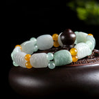 Natural Burmese Jade Carved Turtle Pattern Stretch Bracelet jade BMjade