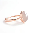 Natural Smoky Purple Jade Cabochon Adjustable Ring for Women – S925 Silver Rose Gold Plated jade BMjade