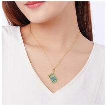 Real Jadeite Blue Abacus Wealth Pendant – Natural Jade Jewelry BMjade Gold