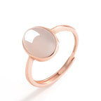 Natural Smoky Purple Jade Cabochon Adjustable Ring for Women – S925 Silver Rose Gold Plated jade BMjade