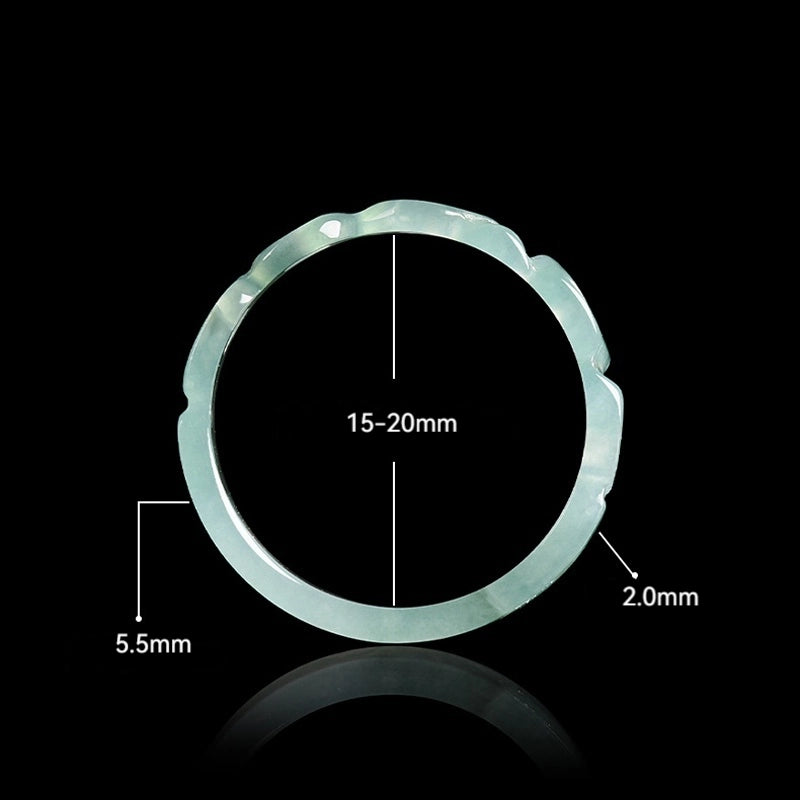 Hand-Carved Blue Jadeite LOVE Heart Ring – Women’s Jewelry jade BMjade