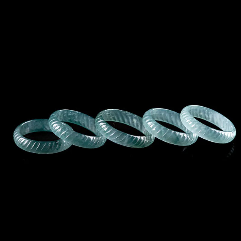 Natural Blue Jadeite Dragon Scale Ring – Hand-Carved Jade Jewelry jade BMjade