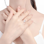 Natural Smoky Purple Jade Cabochon Adjustable Ring for Women – S925 Silver Rose Gold Plated jade BMjade