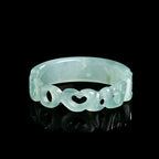 Hand-Carved Blue Jadeite LOVE Heart Ring – Women’s Jewelry jade BMjade