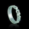 Hand-Carved Blue Jadeite LOVE Heart Ring – Women’s Jewelry jade BMjade