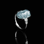 Natural Blue Jade Pixiu Adjustable Ring for Women – S925 Silver jade BMjade