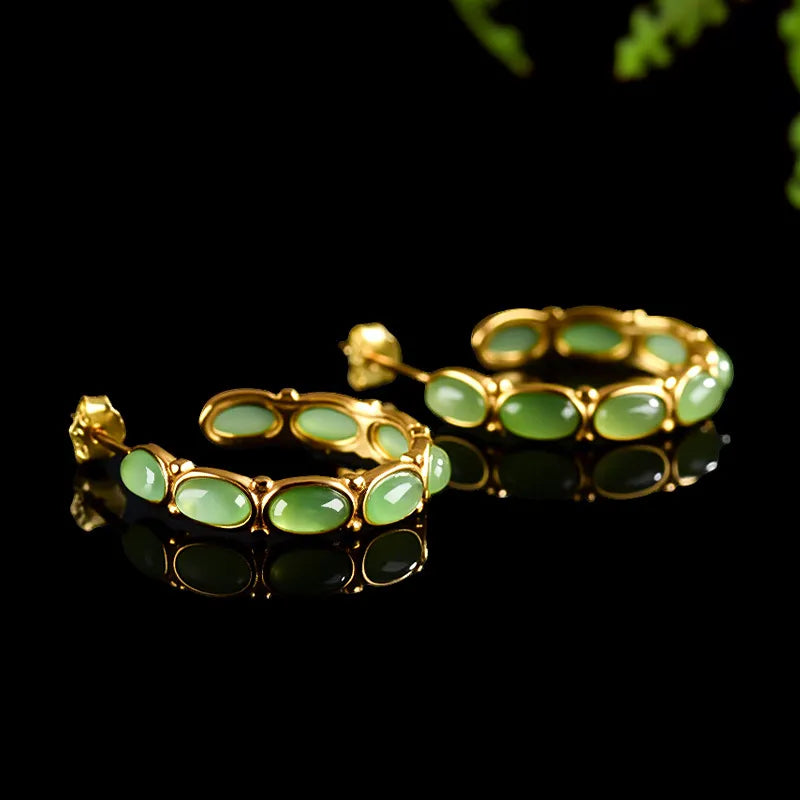 Real Burmese Jade Bead Drop Earrings – Natural Jade Jewelry jade BMjade