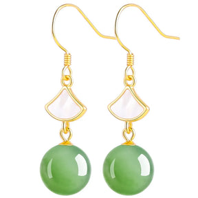 S925 Natural Burmese Jade Bead Drop Earrings – Real Jade Earrings jade BMjade