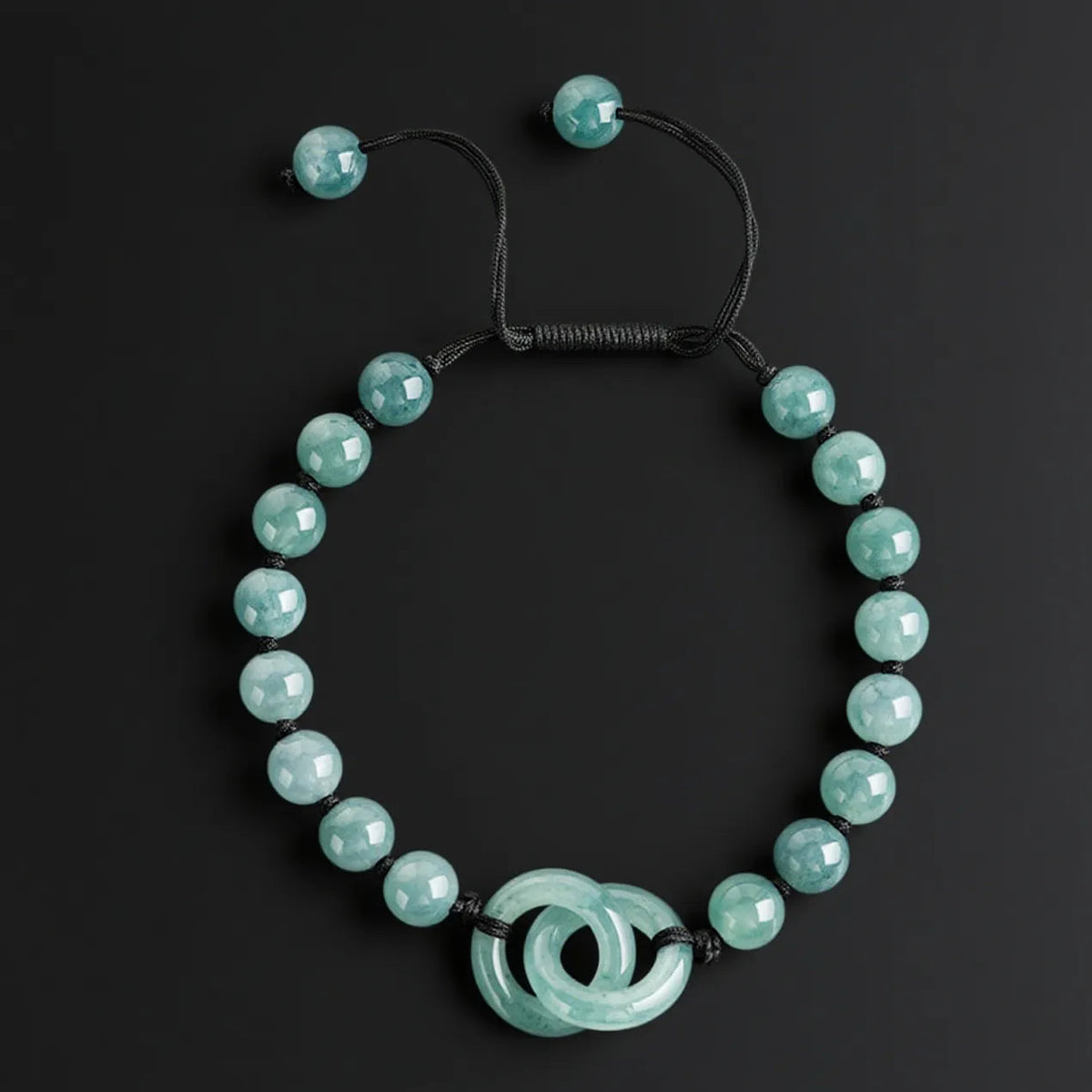 Natural Jadeite Double Ring Handmade Braided Bracelet for Women jade BMjade