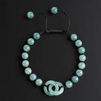 Natural Jadeite Double Ring Handmade Braided Bracelet for Women jade BMjade