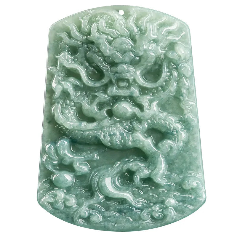 Real Jadeite Dragon Plaque Pendant Necklace – Men’s Jewelry BMjade