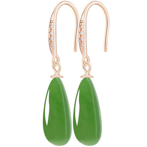Natural Burmese Jadeite Teardrop Drop Earrings – Real Jade Jewelry BMjade