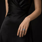 Icy Blue Jadeite Pixiu Ring in S925 Silver for Women