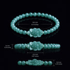 Blue Green Jade Lotus Bracelet for Women