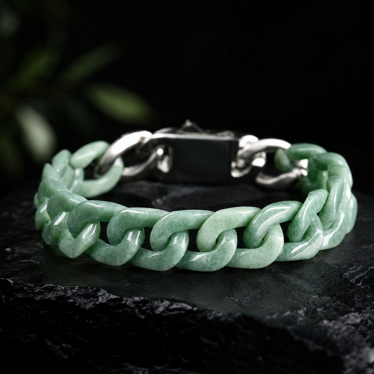 Masculine Cuban Jade Bracelet – Lucky Charm Symbol, Gift for Him