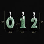 Green Jade Number Pendant Necklace | 0-9 Lucky Charm