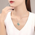 Real Jadeite Blue Abacus Wealth Pendant – Natural Jade Jewelry BMjade Silver