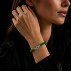 Natural Green Jadeite Twisted Bead Bracelet Handmade Jade Jewelry
