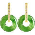 Real Burmese Green Jade Donut Drop Earrings – Natural Jade Jewelry jade BMjade