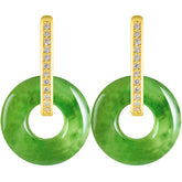 Real Burmese Green Jade Donut Drop Earrings – Natural Jade Jewelry jade BMjade