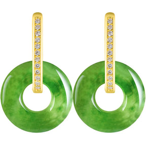 Real Burmese Green Jade Donut Drop Earrings – Natural Jade Jewelry jade BMjade