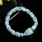 Natural Blue Jadeite Carved Dragon Bone Bracelet for Men jade BMjade