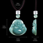 Real Blue Jadeite Big Belly Buddha Pendant Necklace – Men’s Jewelry