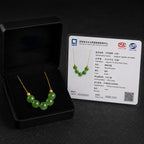 Green Jade 8mm Beaded Pendant Collar Necklace – S925 Silver, Handmade Jewelry for Luck & Harmony