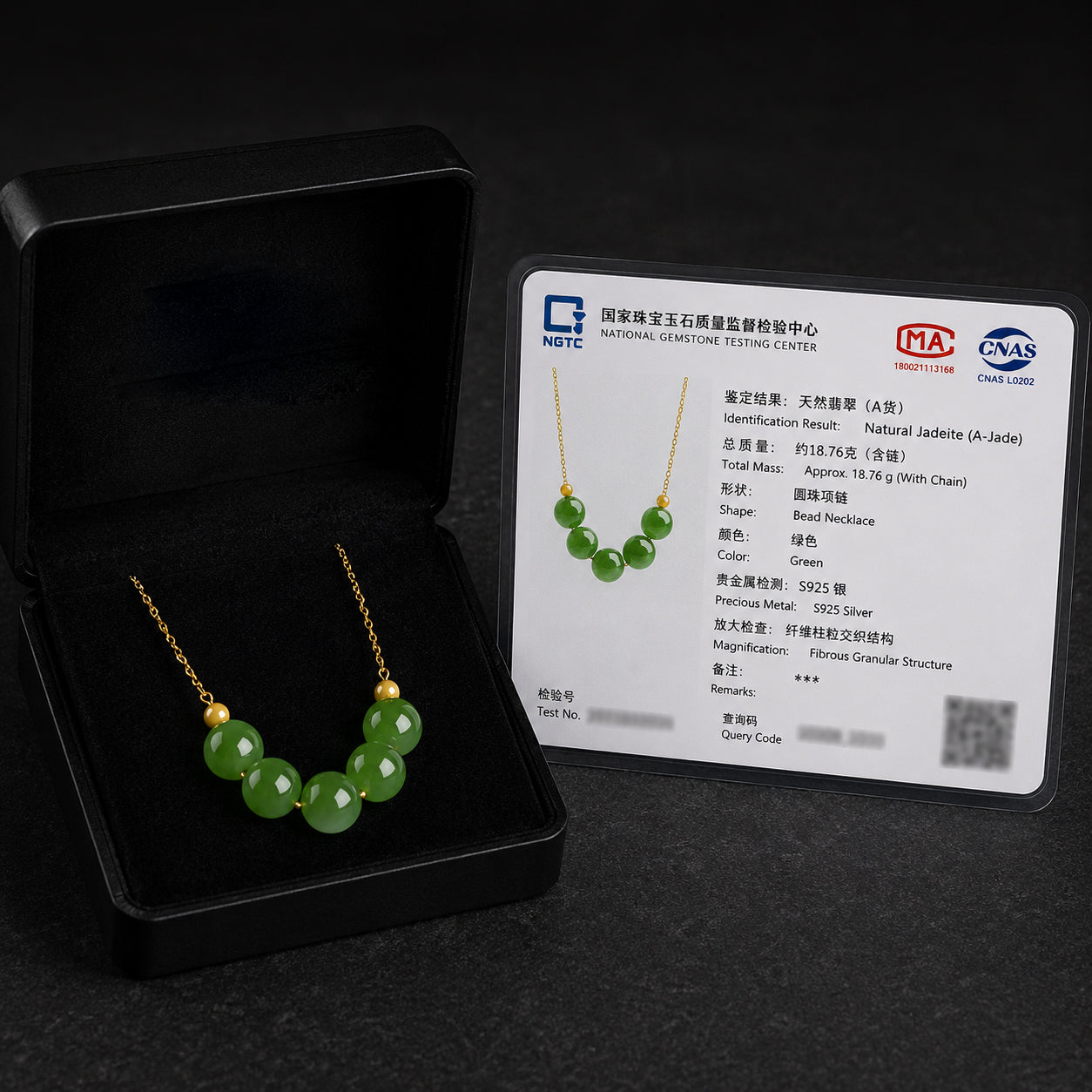 Green Jade 8mm Beaded Pendant Collar Necklace – S925 Silver, Handmade Jewelry for Luck & Harmony