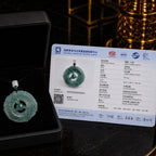 Carved Green Dragon Jade Pendant Necklace