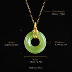Green Nephrite Jade Ping An Kou Necklace
