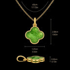 Natural Green Jade Four-Leaf Clover Pendant Necklace – Lucky Jewelry for Love, Health & Happiness