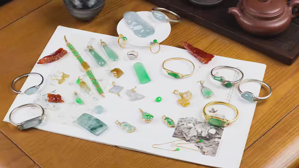 Jade gemstone video showcasing wealth, love, luck, and peace