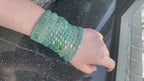 Blue Green Jadeite Cuban Link Bracelet, Unisex