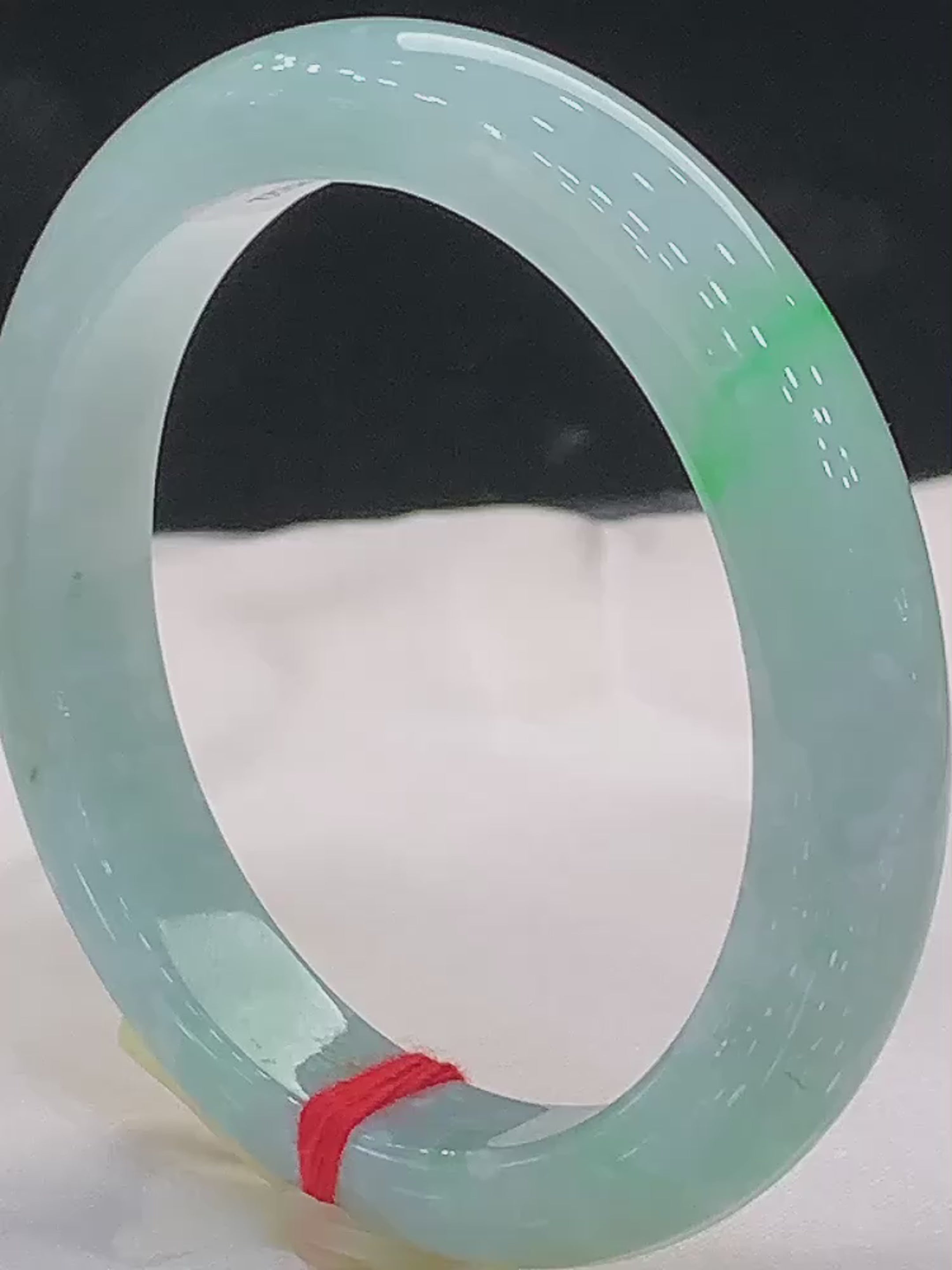 Natural Burmese Jadeite Bangle Bracelet Icy Green 51mm-55mm Slim Jadeite Bracelet for Women