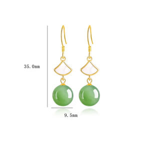 S925 Natural Burmese Jade Bead Drop Earrings – Real Jade Earrings jade BMjade